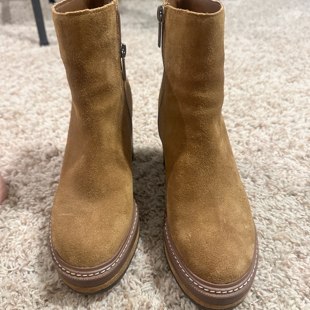 Steve Madden Sloanne Platform Bootie in Cognac Suede 7M - Picture 2 of 7